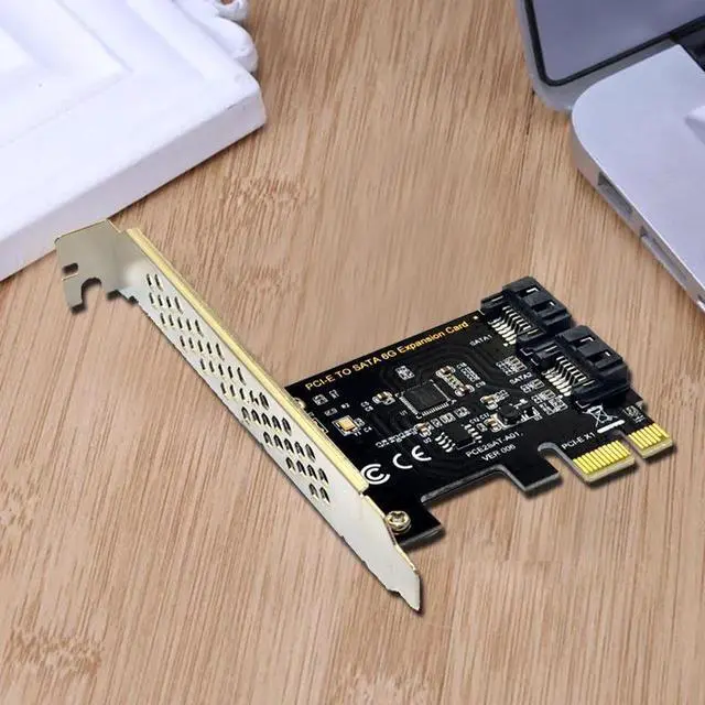 Alt view image 6 of 6 - PCI Express SATA 3 Controller Card, 2 Port PCIe SATA III 6GB/s Internal Adapter Converter for Desktop PC Support SSD and HDD