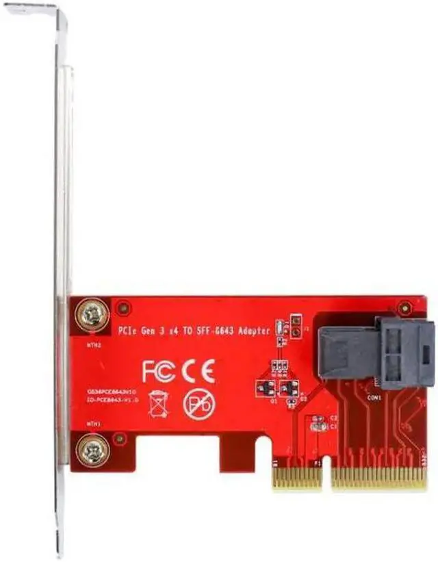 Alt view image 2 of 4 - PCIe to U.2 (SFF-8643) Gen 3 /4 -Lane Card with Mini-SAS (SFF-8643) to U.2 (SFF-8639) Cable for 2.5" NVMe SSD