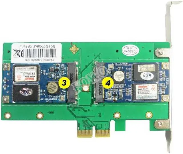 Alt view image 5 of 6 - mSATA expansion cards PCIe to 4 port MSATA solid state hard drive adapter card RAID card