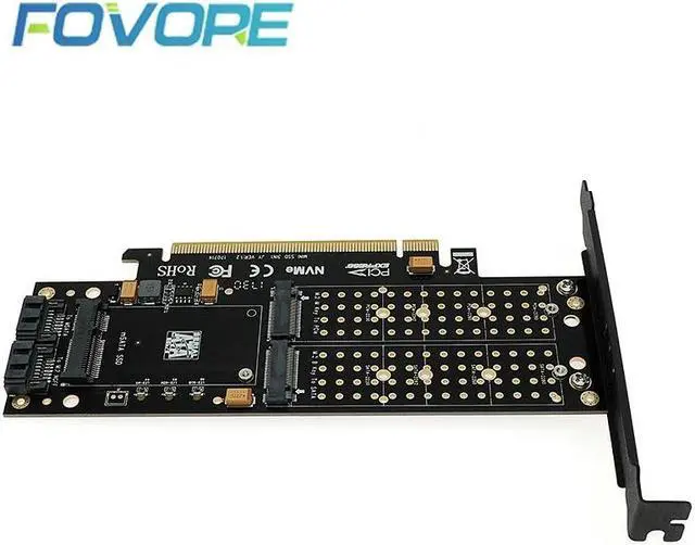 Alt view image 2 of 6 - M.2 NVMe SSD NGFF to PCIE 3.0 X16 adapter M Key B Key mSATA PCI Express 3.0 NVME m.2 SSD&m.2 AHCI NGFF & mSATA 3 in 1 converter