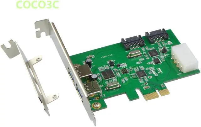 Alt view image 4 of 6 - Internal 2 Ports SATA 6Gbps + 2 USB 3.0 PCI Express Controller Combo Card PCIe to Dual USB3.0 SATA 3.0 Port Multiplier