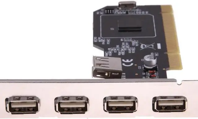 Alt view image 3 of 6 - 5 Ports USB 2.0 PCI Card HUB 480 Mbps High Speed PCI Controller Card Adapter PCI USB Expands Add on Card for Desktop Computer