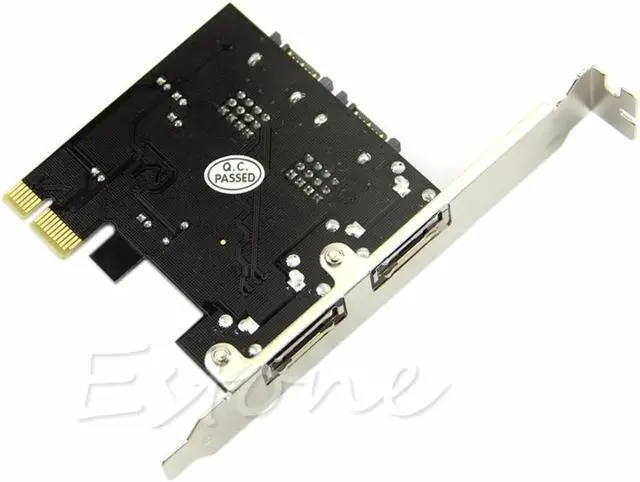 Alt view image 3 of 6 - Esata PCI-E PCI Express 6Gbps to 2 Ports SATA 3.0 SATA III ASM106 Card Adapter
