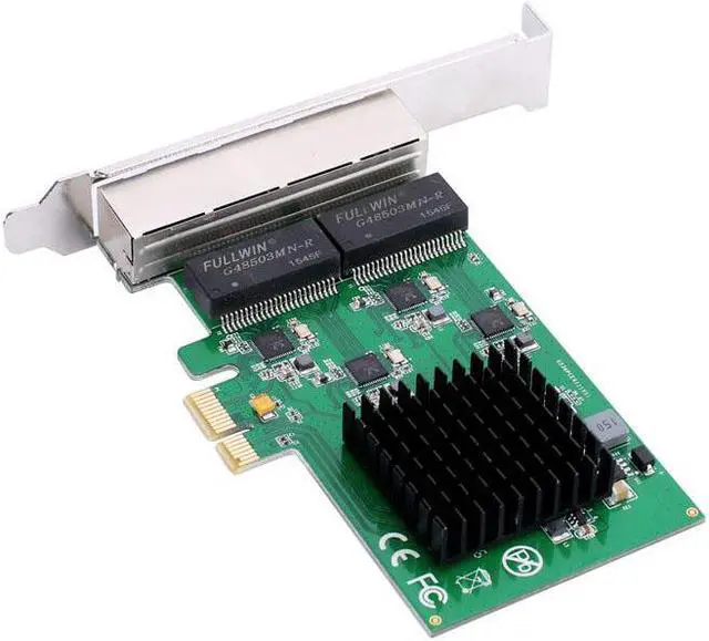 Alt view image 4 of 6 - 4 Port PCI Express Gigabit Network Card Ethernet Adapter 10/100/1000M for Server