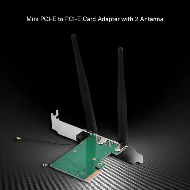 Alt view image 3 of 6 - mini pcie to pcie wireless adapterwith 2 Antennas for Half Size PCI Express Wireless Card