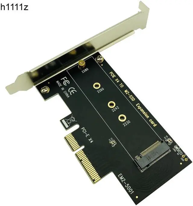 Main image of Socket M key M.2 NVMe SSD to PCIe Adapter Card Support PCI Express 3.0 x4 2230 2242 2260 2280 Size M.2 SSD FULL SPEED Riser Card