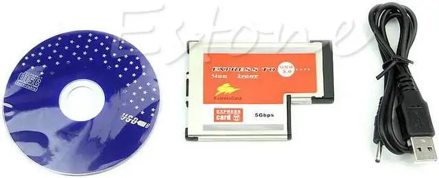 Alt view image 2 of 6 - 2 Port Hidden 54mm USB 3.0 EXPRESSCARD Expansion Card Adapter for Laptop