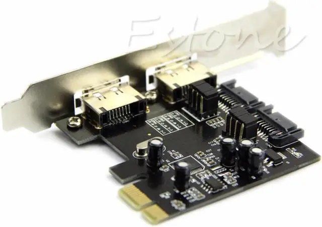 Alt view image 5 of 6 - Esata PCI-E PCI Express 6Gbps to 2 Ports SATA 3.0 SATA III ASM106 Card Adapter