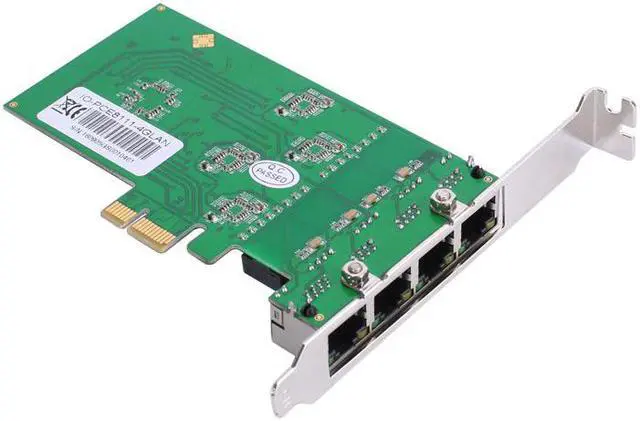Alt view image 6 of 6 - 4 Port PCI Express Gigabit Network Card Ethernet Adapter 10/100/1000M for Server