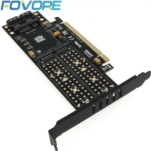 Alt view image 3 of 6 - M.2 NVMe SSD NGFF to PCIE 3.0 X16 adapter M Key B Key mSATA PCI Express 3.0 NVME m.2 SSD&m.2 AHCI NGFF & mSATA 3 in 1 converter