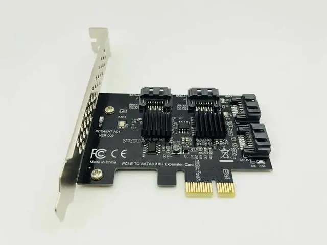 Alt view image 2 of 6 - 4-Port SATA PCIE to SATA Card PCIE Adapter PCI Express to SATA3.0 Converter 6G Expansion Controller Card Adapter IPFS