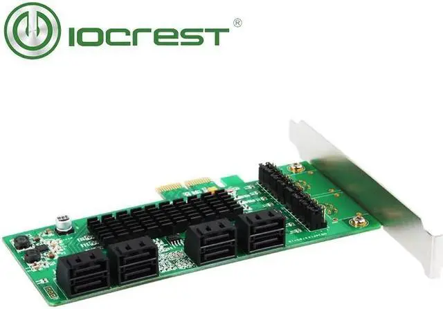 Alt view image 5 of 6 - IOCREST SATA III 8 Port Controller Card PCIe 2.0 x2 with Low Profile Bracket
