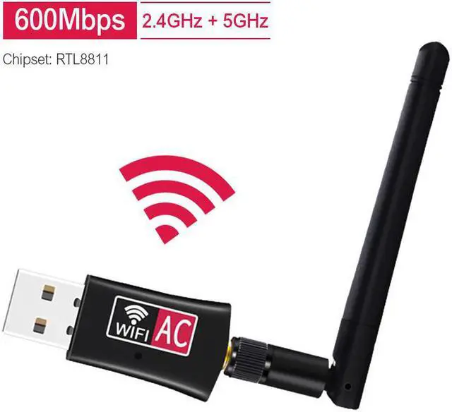 Main image of 1 pcs Wireless USB wifi Adapter AC600 Dual Band 600Mbps 2.4GHz 5GHz WiFi with Antenna PC Computer Network Card Receiver 802.11b/n/g/ac