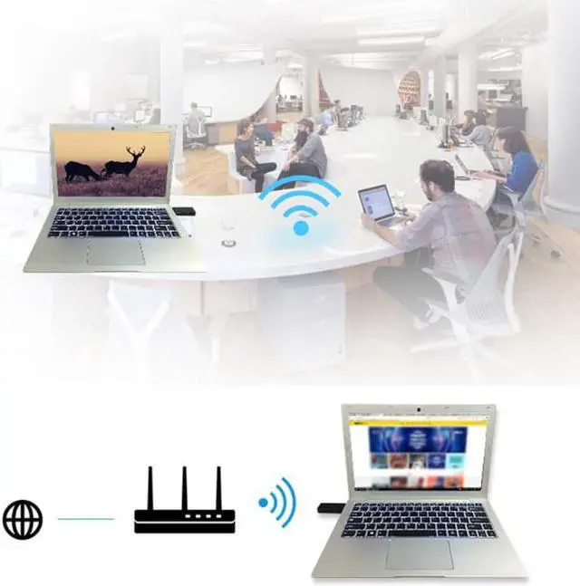 Alt view image 2 of 6 - 1 pcs Network Card 1200Mbps Dual Band Bluetooth Wireless Adapter USB WiFi Dongle Network Card