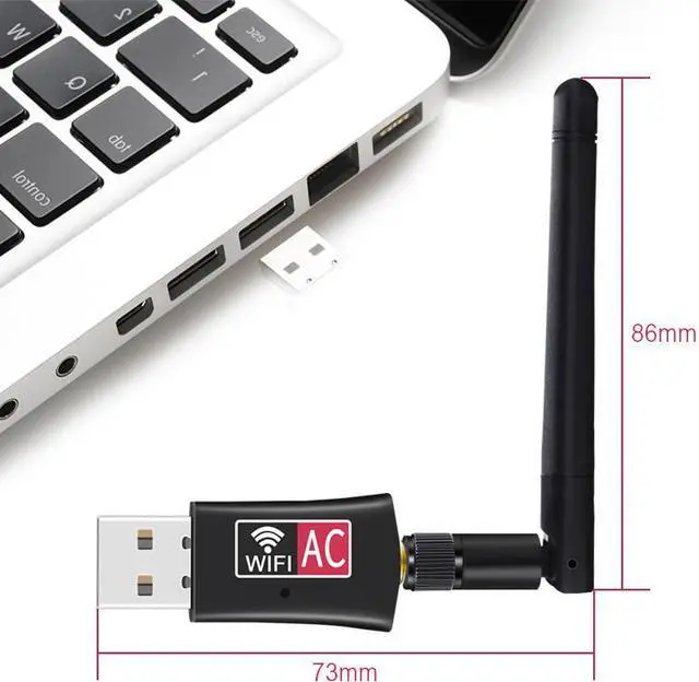 Alt view image 4 of 6 - 1 pcs Wireless USB wifi Adapter AC600 Dual Band 600Mbps 2.4GHz 5GHz WiFi with Antenna PC Computer Network Card Receiver 802.11b/n/g/ac