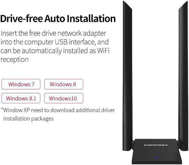 Alt view image 4 of 6 - 1 pcs MT7612U High Power USB3.0 Wireless Network Adapter 1300Mbps Desktop PC Wifi Adapters Receiver Long Range Dual 6dBI Wifi Antenna