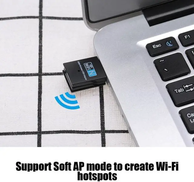 Alt view image 6 of 6 - 1 pcs Mini USB LAN Network Card Wifi Adapter USB2.0 WiFi Receiver 300Mbps
