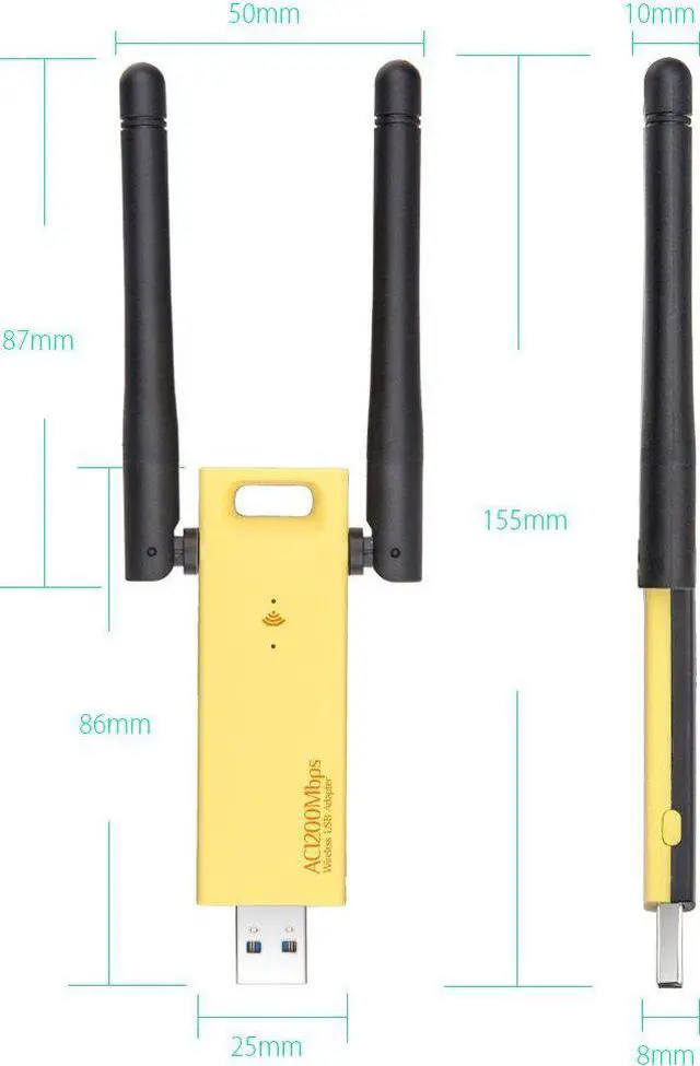 Alt view image 4 of 6 - 1 pcs Dual Band 802.11ac 1200Mbps USB 3.0 Wifi Wireless AC Card Realtek RTL8812BU Dongle Antennas Adapter For Windows 7/8/10