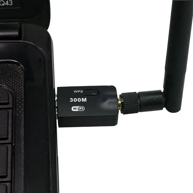 Alt view image 5 of 6 - 1 pcs 300Mbps 300M USB Mini WiFi Wireless Adapter + Antenna Wireless Router Signal receiver Network LAN Card With WPS Function Button