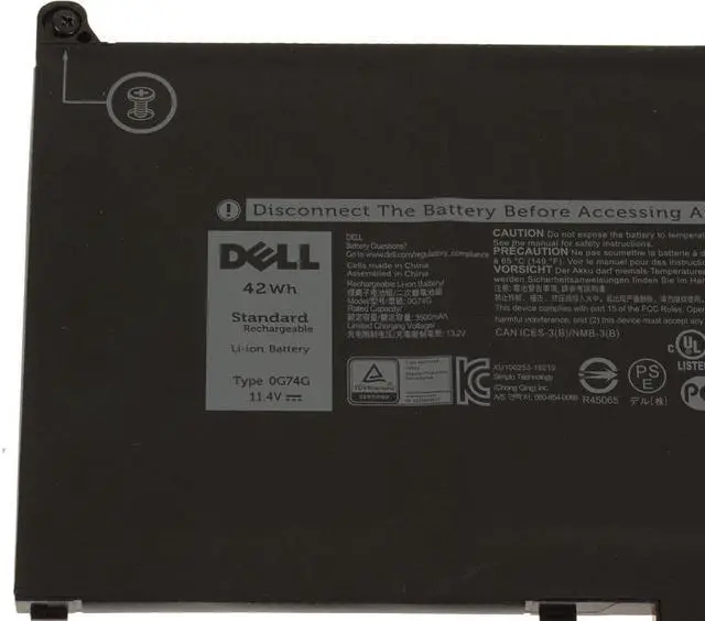 Alt view image 3 of 6 - Dell Latitude 5300 7300 7400 OEM Original Latitude 3-Cell 42Wh Battery 0G74G