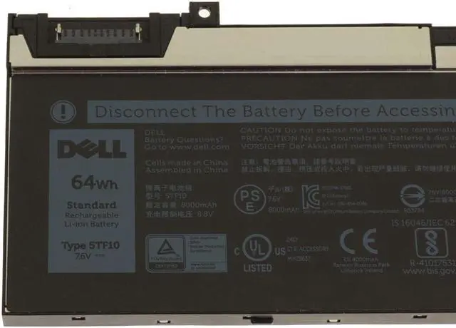 Alt view image 2 of 4 - Dell OEM Original Precision 7530 7730 7540 7740 4-Cell 64Wh Battery 5TF10