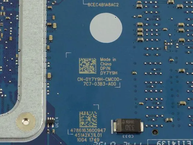 Alt view image 3 of 4 - Dell OEM Vostro 15 5568 Motherboard System Board Core i3 2GHz Motherboard Y7Y9H