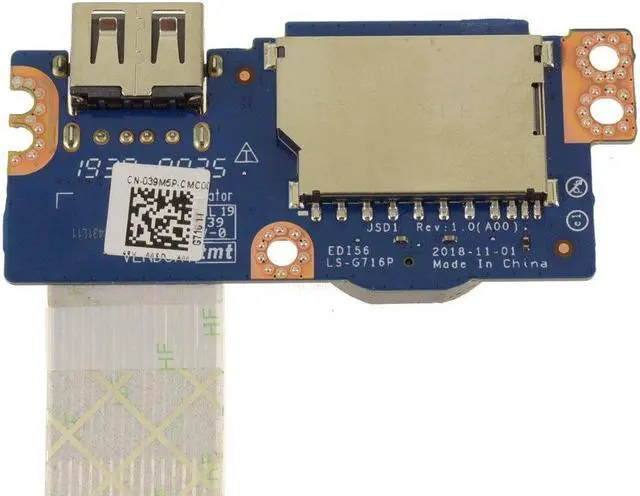 Alt view image 2 of 4 - Dell OEM Inspiron 3481 Vostro 3481 USB SD Card Reader IO Circuit Board 39M5P