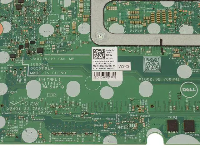 Alt view image 3 of 5 - Dell OEM Inspiron 7591 2-in-1 Motherboard System Board Core Motherboard FJ7F9