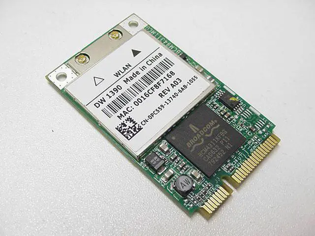 Alt view image 2 of 7 - Dell OEM TrueMobile 1390 802.11 b/g Wireless WiFi Card LAN Mini-PCI Express