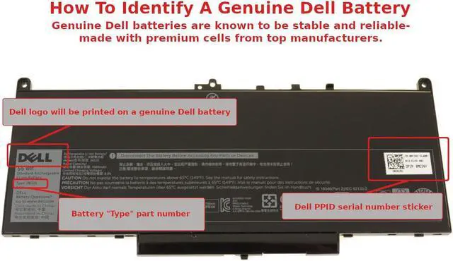 Alt view image 11 of 13 - New Dell Latitude E7470 E7270 4-cell 55Wh OEM Original Laptop Battery J60J5