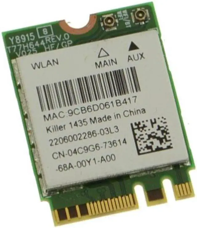 Main image of Killer Wireless N1435 Dual Band WLAN WiFi 802.11 ac/a/b/g/n Wireless Card 4C9G6
