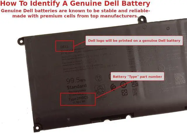 Alt view image 2 of 4 - Dell OEM Original Precision 5680 5690 99.5Wh 6-cell Laptop Battery 2M0C5