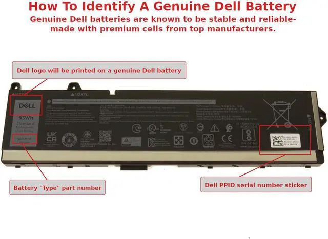 Alt view image 4 of 6 - Dell OEM Original Precision 7770 7670 7780 7680 6-Cell 93Wh Battery X9FTM
