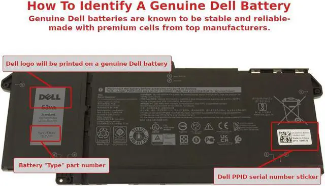 Alt view image 6 of 6 - Dell 7FMXV Replacement Battery For Select Latitude Models - 4-cells - Lithium-ion - 63 Wh - 15.2 Volts