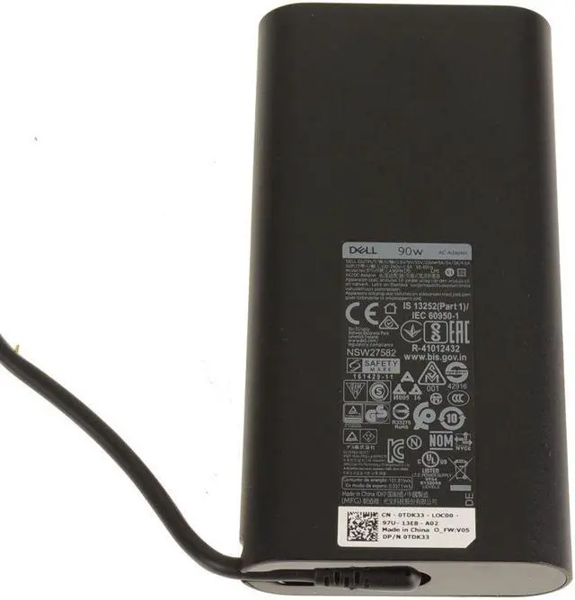 Alt view image 14 of 14 - New Dell OEM 90-watt AC Power Adapter Charger USB Type-C 90W TDK33 R2M8K
