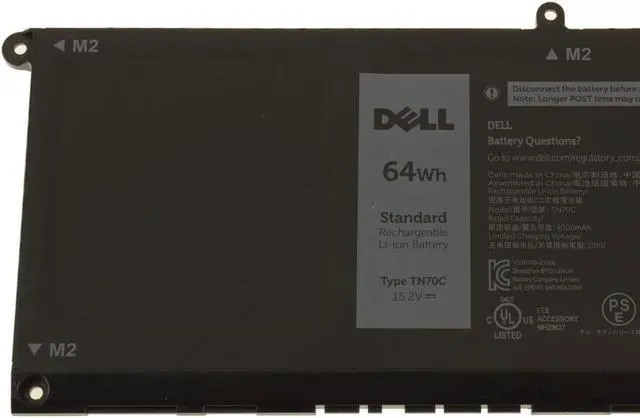 Alt view image 8 of 8 - Dell TN70C Laptop Battery - 64Wh - 15.2 Volts - 4000 mAh