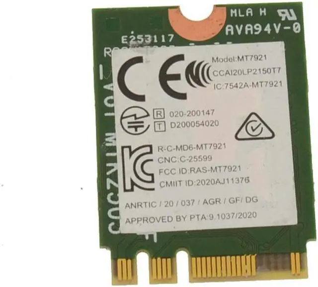 Alt view image 2 of 3 - Mediatek MT7921 Wireless Dual Band WLAN WiFi 802.11ax Wireless Card R5DHJ