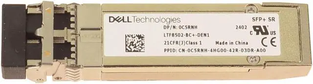 Alt view image 8 of 8 - C5RNH Dell 10Gbps Multi-mode Fiber 10GBase-SR 850nm Duplex LC SFP+ Transceiver