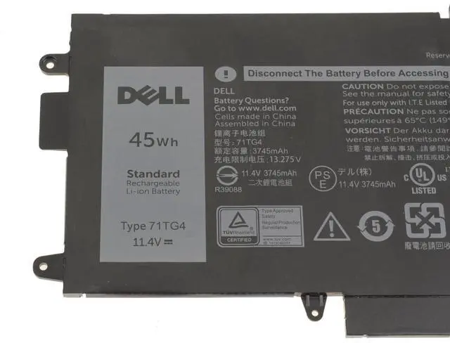 Alt view image 2 of 5 - New Dell OEM Latitude 7390 7389 5289 2-in-1 3-Cell 45Wh Laptop Battery 71TG4
