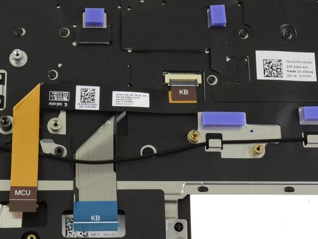 Alt view image 3 of 7 - New Spanish OEM Alienware m17 R5 AMD Palmrest Keyboard Assembly 7X7FH