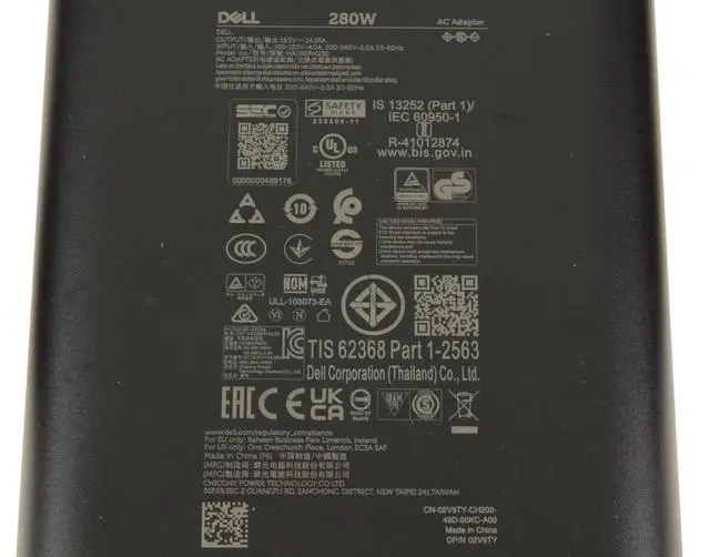 Alt view image 8 of 8 - Dell 52RHW AC Adapter with 7.4mm Barrel Tip - 280 Watts - 19.5 Volts - 14.36 Amperes