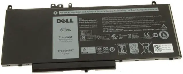 Alt view image 4 of 20 - Dell Latitude E5470 E5570 Precision 3510 4-cell 62Wh OEM Original Battery 6MT4T