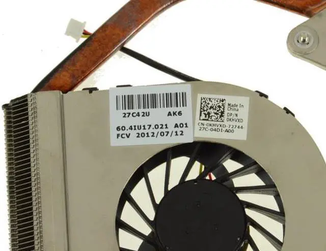 Alt view image 3 of 3 - Dell OEM Inspiron N4050 CPU Heatsink Fan Assembly for Fan Heatsink KHVXD