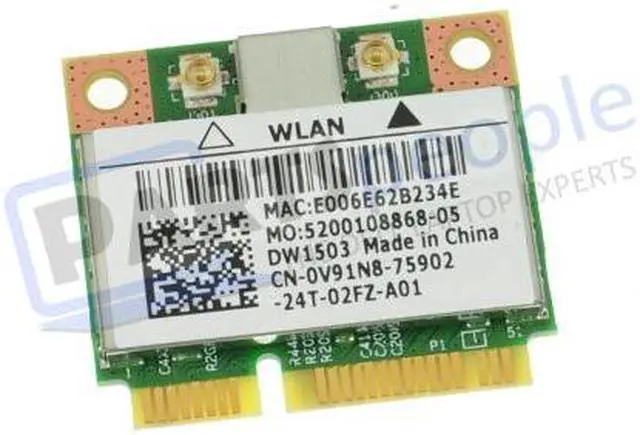Main image of Dell Wireless-N 1503 DW1503 WiFi Draft-N Half-Height Mini-PCI Express Card - V91N8