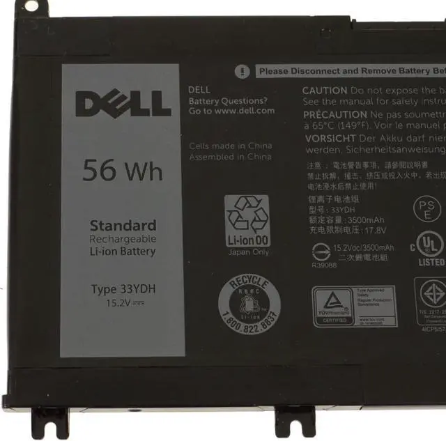 Alt view image 2 of 10 - Dell OEM Original Inspiron 7778 7779 Inspiron 7570/7573 56Wh Battery 33YDH