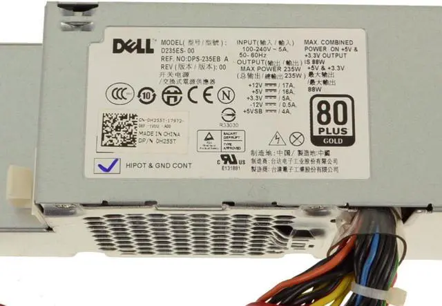 Alt view image 9 of 11 - Dell H255t Dell 235 Watt Power Supply For Optiplex Gx760 Sff