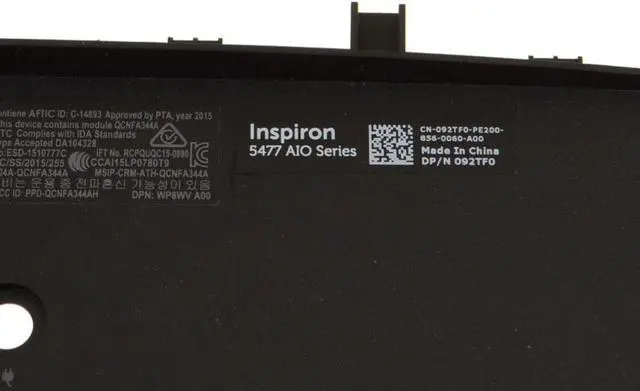 Alt view image 2 of 4 - Dell OEM Inspiron 24 5477 All-In-One Desktop Plastic Desktop Face Plate H2FWY