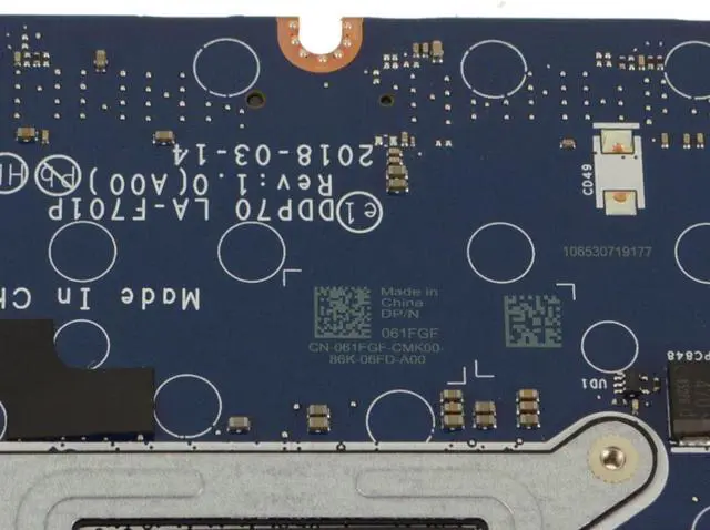 Alt view image 3 of 5 - Dell OEM Latitude 5491 Motherboard System Board 2.5GHz i5 Motherboard 61FGF