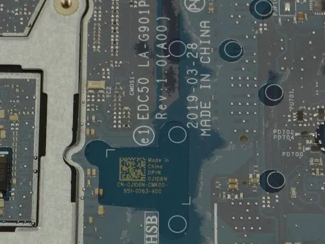 Alt view image 3 of 9 - Dell OEM Latitude 5500 Motherboard System Board i7 1.9GHz CPU Motherboard J1D6N