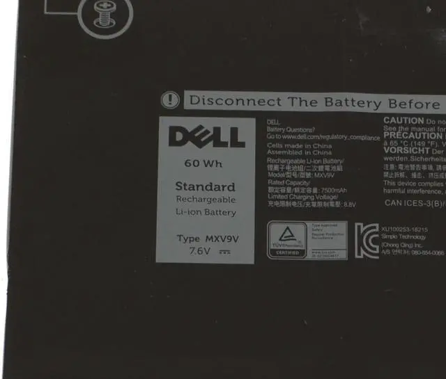 Alt view image 3 of 6 - Dell Latitude 5300 7300 7400 OEM Original Latitude 4-Cell 60Wh Battery MXV9V